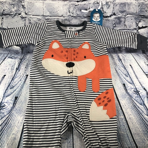 Gerber Other - Cute Foxy and Striped Onesies| 0-3M 21-24” NEW